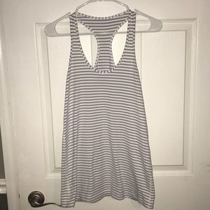 Lululemon Gray/White Striped Tank